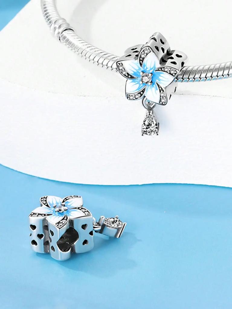 Charm Bead Charms Plata copper Colors Blue Sea Eye Sea Pearl Bead Charms Charm Pendant for Authentic Bracelets for Women Do It Yourself Jewellery Love