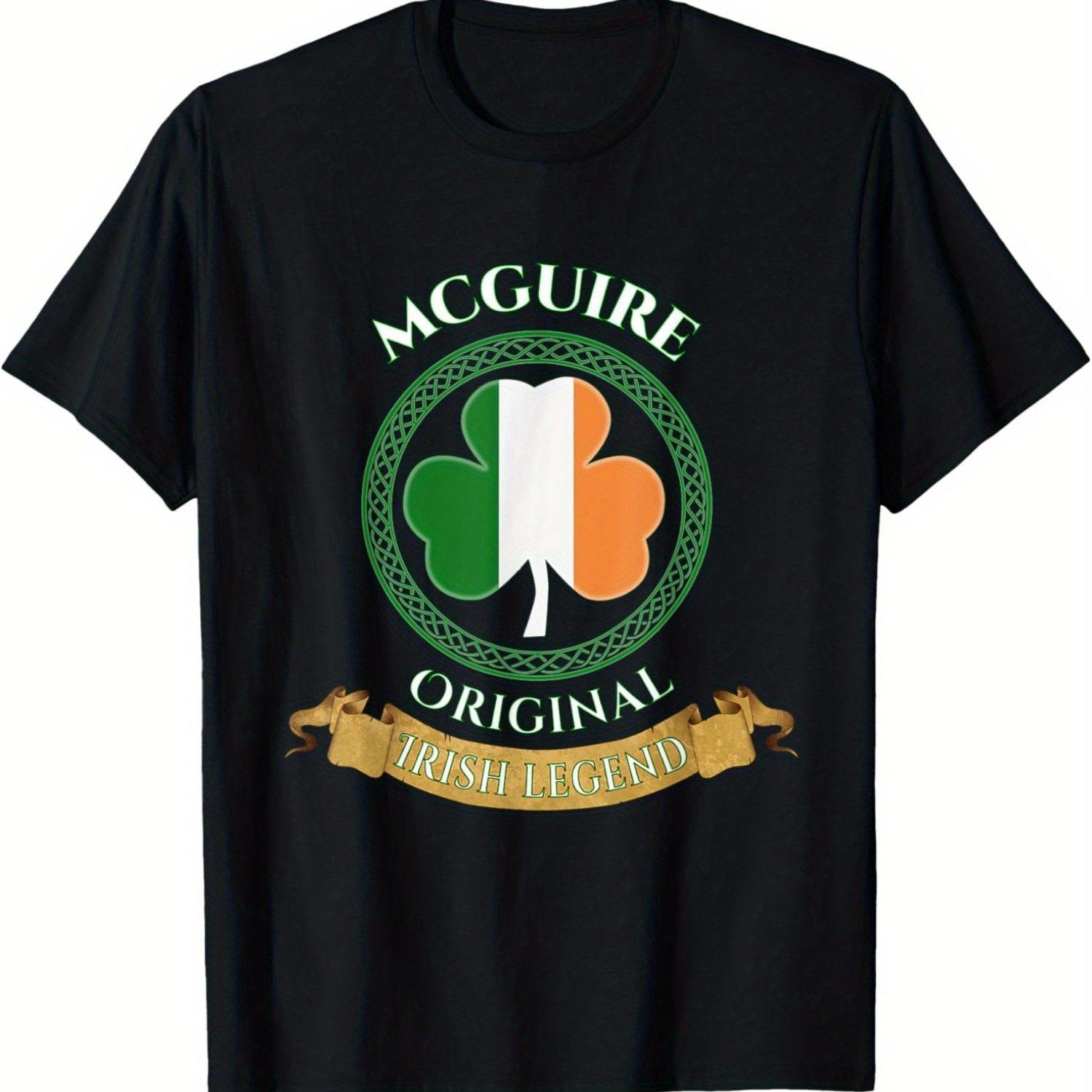 McGuire Original Irish Legend Graphic Tee Irish Heritage St. Patrick s Day Casual Short Sleeve T-Shirt S