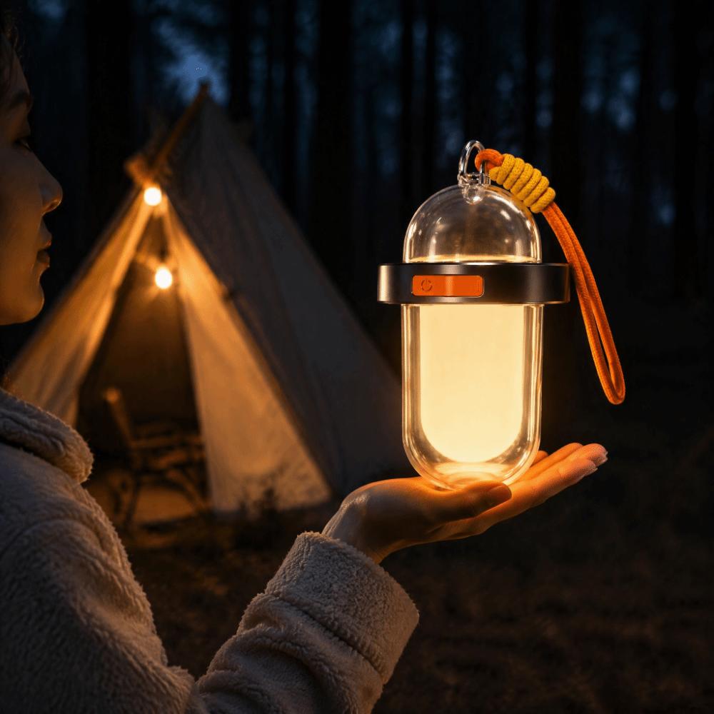 Waterproof Solar Camping Lantern Rechargeable LED Portable Camping Light Hiking