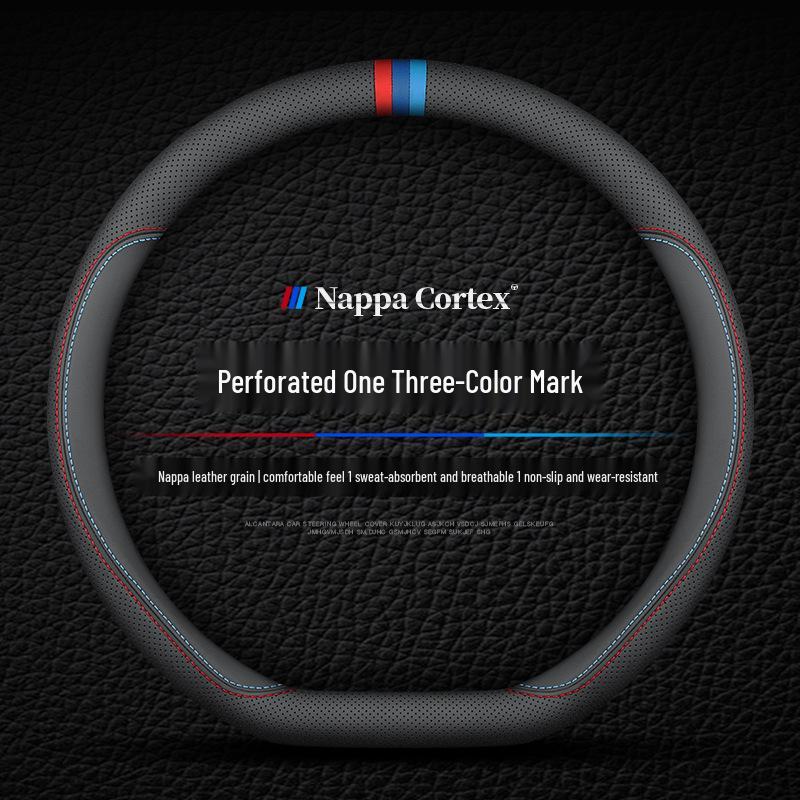 Genuine Leather Steering Wheel Cover for Baojun Models 730, 510, 560, 310W, 530, E200, and 630 - All-Season Use