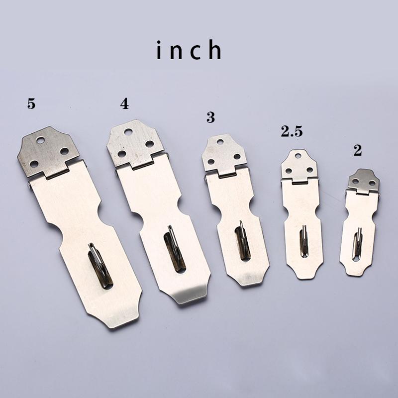 4Pcs Home Drawer Door Safety Padlock Latch Hasp Staple Stainless Steel 2inch Used with 30mm Padlock for Wood Door Cabinet Drawer