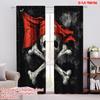 2pcs,2D Plane Printing Pattern Curtains Pirate Emblem Polyester Fabric (without Rod) Holiday Ldeal for Bedroom & Various Living