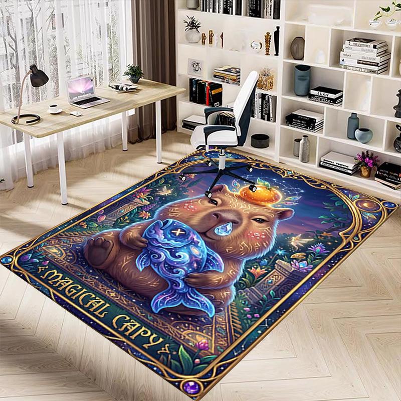 1PC Magical Capybara Non-Slip Floor Carpet Compatible for Office&Living Room&Bedroom&Dining room -  Soft & Pattern-G0368