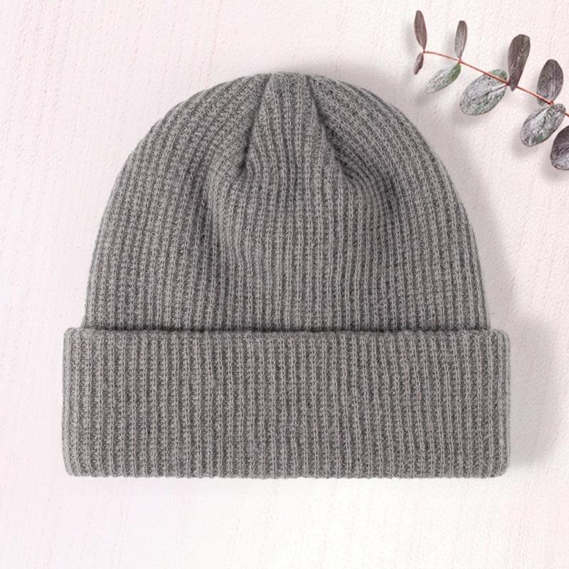 acrylic knitted hat flanged wool hat autumn and winter warm wool hat embroidery