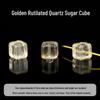 Golden Rutilated Quartz Square Beads for DIY Crystal Bracelets - Yellow and White Quartz Accessories