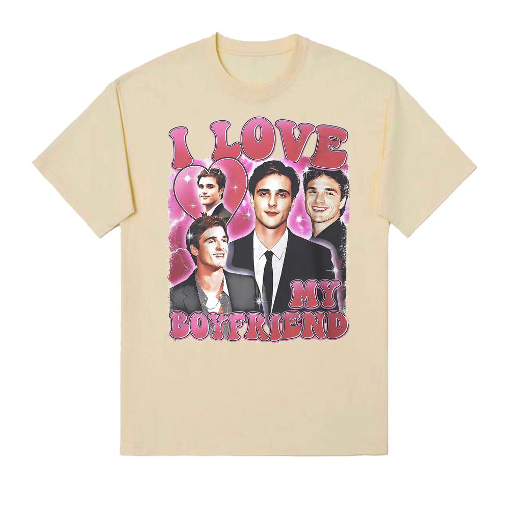 I Love My Boyfriend Jacob Elordi Celebrity Fan Tshirts Unisex Women Summer Vintage Tshirt Comfort Casual Short Sleeve T Shirt Tops