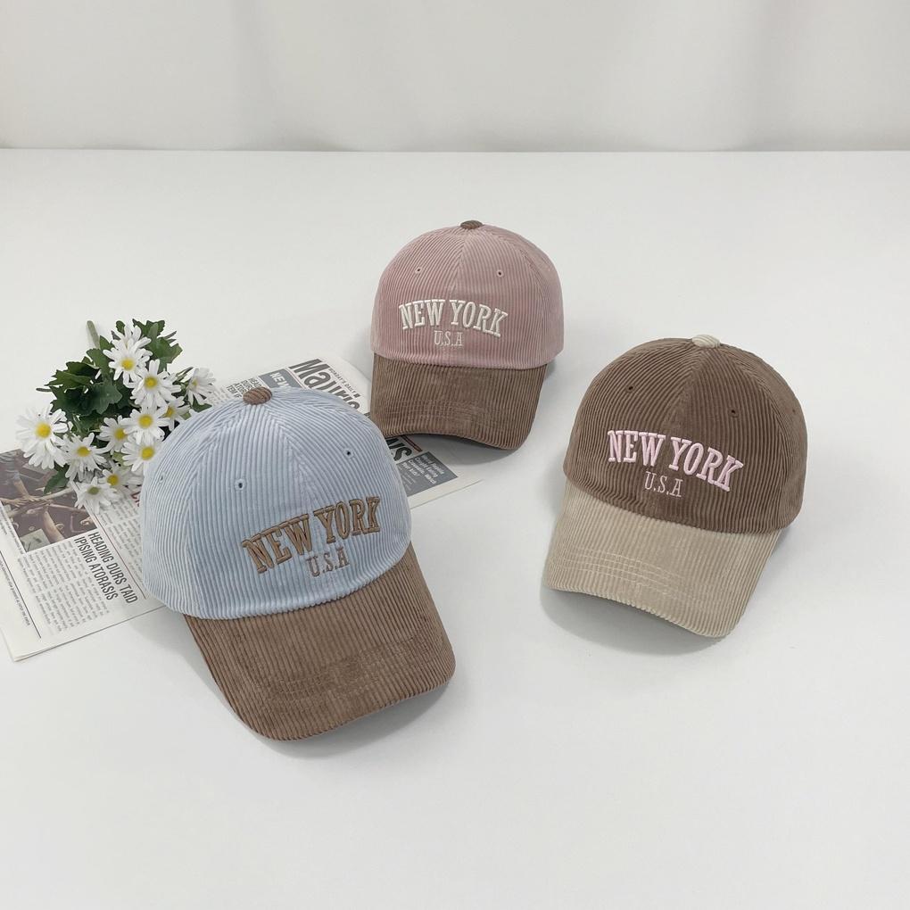 Women's and Men's Daily Corduroy New York Ball Cap Baseball Hat
