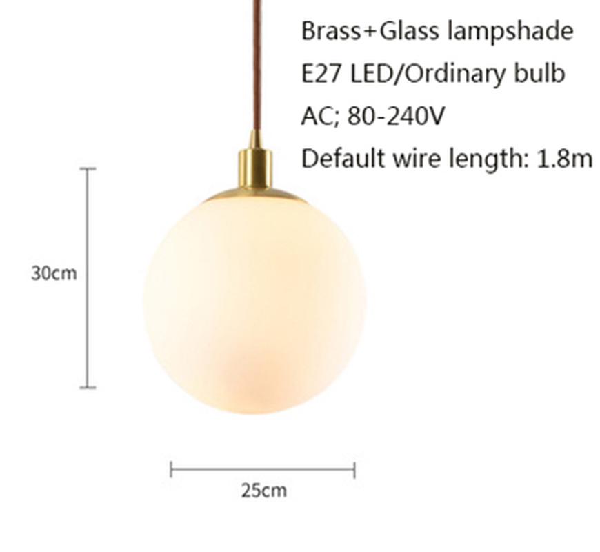 Nordic nowoczesny pojedynczy klosz szklana kula E27 żyrandol LED salon jadalnia sypialnia kuchnia sklep odzieżowy oświetlenie