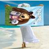 Personalized customized proof beach towel with Masha and the Bear pattern - soft, absorbent,quick-drying,perfect swimming,camping&bathing