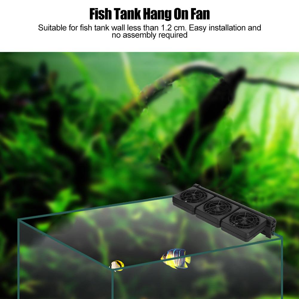 Mini drievoudige verstelbare aquariumkoelventilator voor vissen