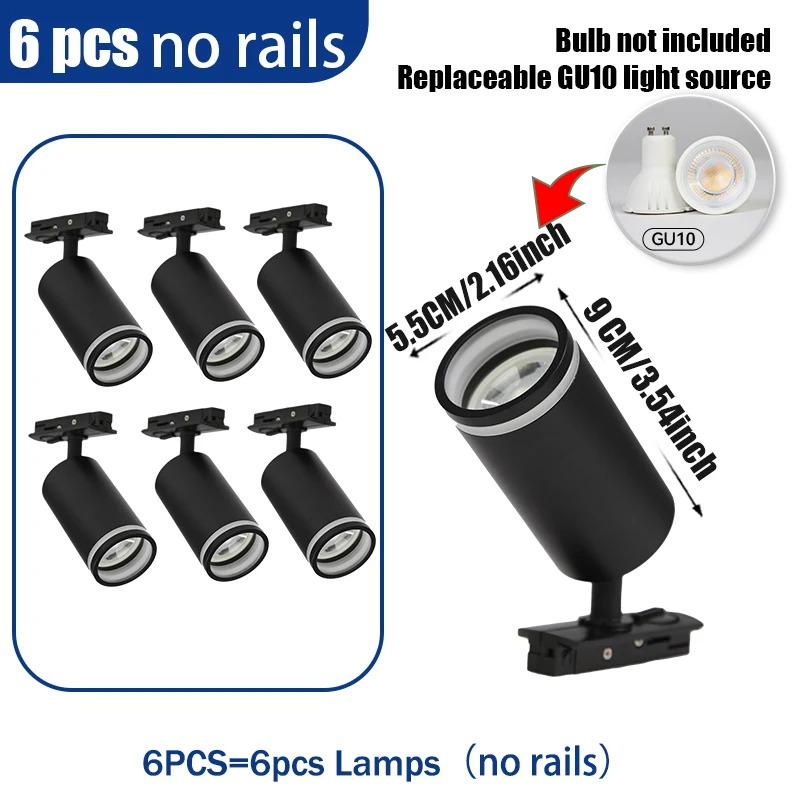 LED Track Light Clothing Store GU10 Focus Rail Spot DIY Bulb Design Fixture Shop Home Kitchen Track Lamp Source lane Spotlight
