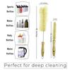 Gaia Guy Cleaning Brush Set Sisal Brush Wooden for Cleaning Narrow Neck Kettles Includes Lid Long Straw Brush (Plastic Free) + Handle) Bottles,