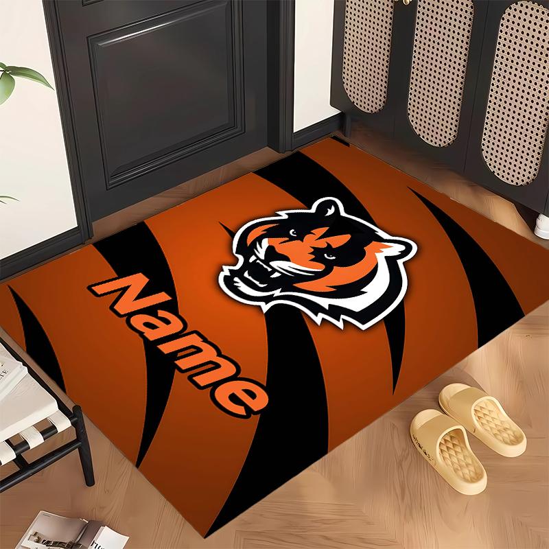 Cincinnati Bengals (1) Personalized Name Office Carpet Stylish Decor for Living Room Bedroom Kitchen