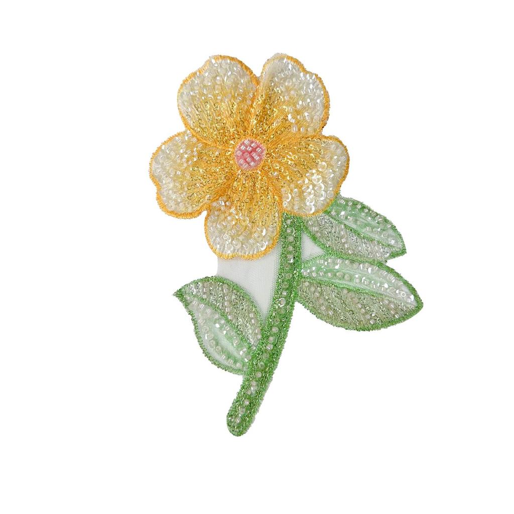 Exquisite Multi-Colored Beaded Sequins Embroidered Flower Clothing Top Dress T-Shirt Decorative Cloth Sticker Accessories