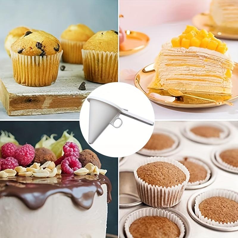 Adjustable Handheld Batter Dispenser for Baking - PP Plastic Pancake & Cupcake Pourer, Multifunctional Chocolate Dispenser with Stand
