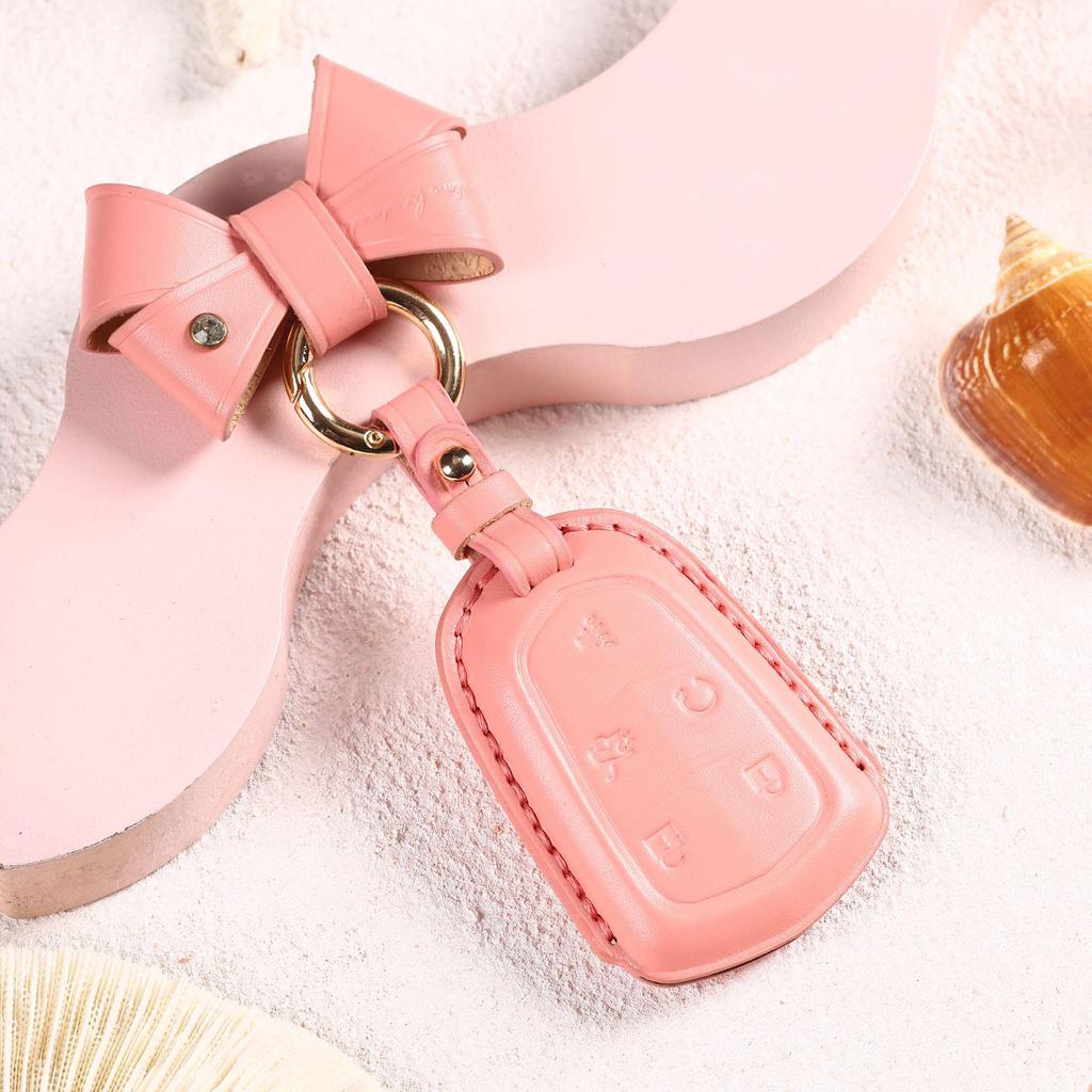 Cadillac Leather Key Cover for XT5 XT4 XT6 ATSL CT6 - Premium Car Key Shell