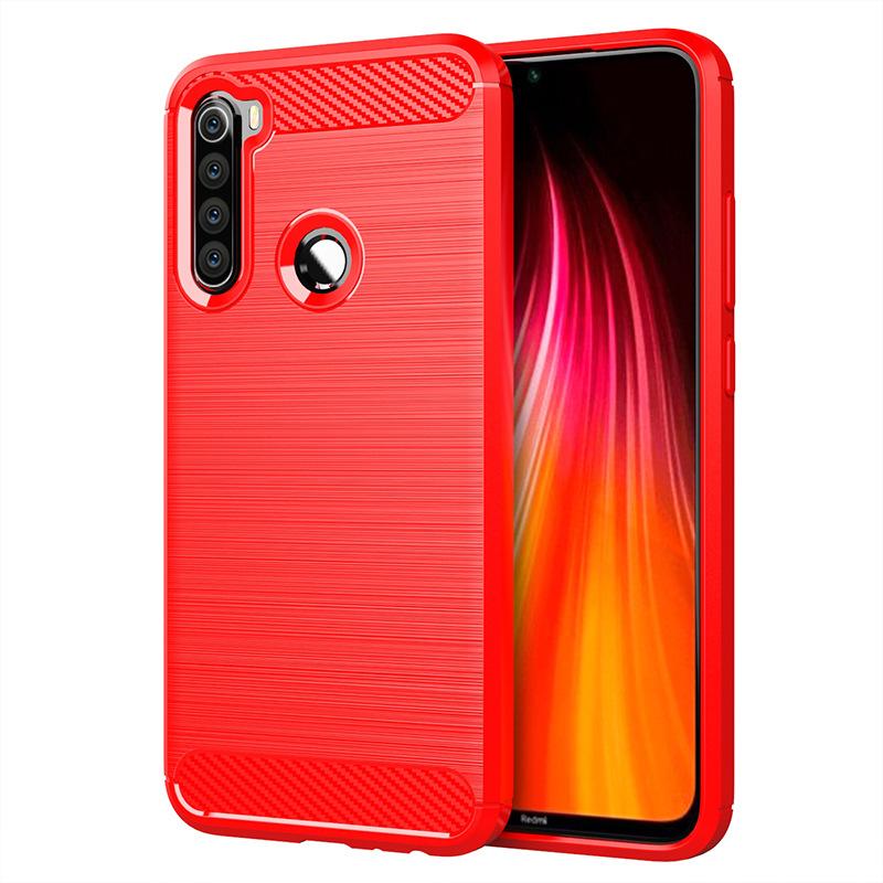 

Чохол із матовою текстурою для Xiaomi Redmi Note 8 Протиударний чохол із вуглецевого волокна для xaomi redmi note8 Силіконові чохли Coque Fundas Redmi Note 8 червоний