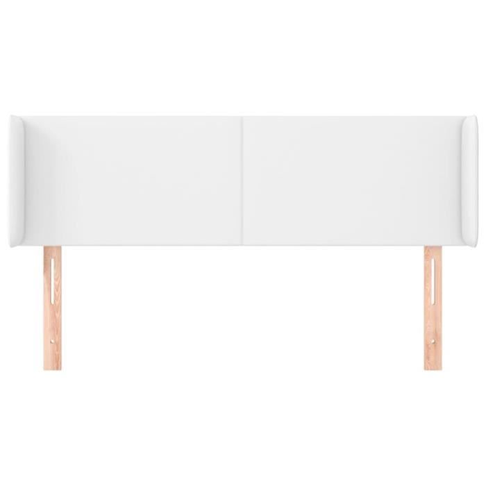 VidaXL Tête de lit avec oreilles Blanc 147x16x78-88 cm Similicuir3118579