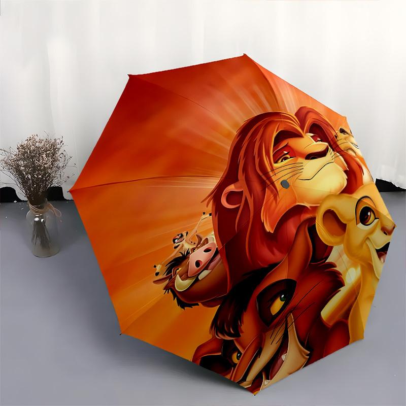 Lion King, Sunset Themed Automatic Opening and Closing Umbrella, Brightly Colored 8-rib Portable Umbrella, Suitable for Men and Women, A Perfect Gift