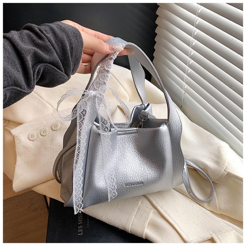 

Нишевая дизайнерская сумка женская новая летняя универсальная на плечо, сумка-мессенджер, сумка-ведро серебряный