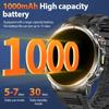 1000mAh Super Capacity Battery Adult Men Smart Watch Flashlight SOS Distress Light 1.85" HD Bluetooth Call Sport Smartwatch