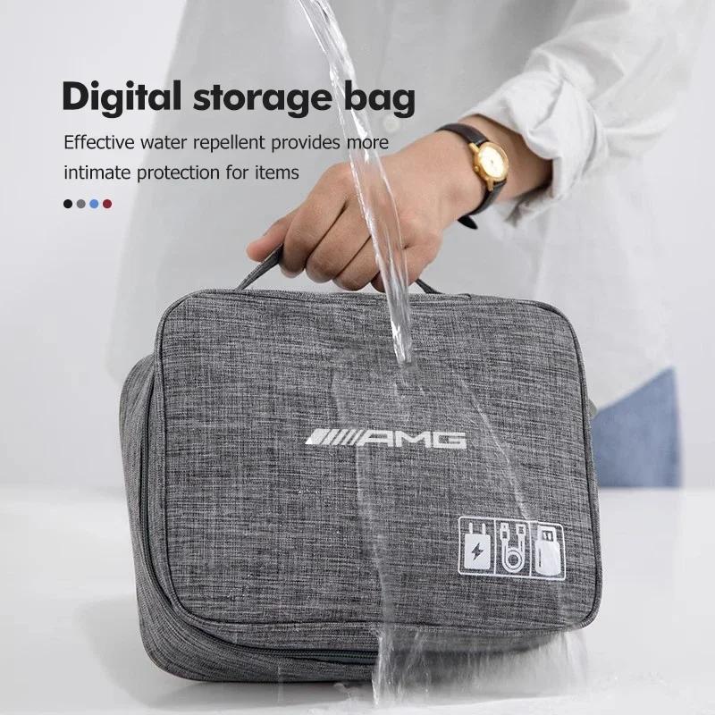 IEGT5 Car Data Cable Storage Case USB Hard Drive Protection Bag For Mercedes Benz AMG A B C E S G Class W201 W210 W108 W205 W203 W204