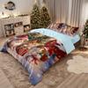 3pcs Merry Christmas Kitten Print Coreless Bedding Set Multiple Sizes Comfortable Bedrooms Bedding Decoration Machine Washable