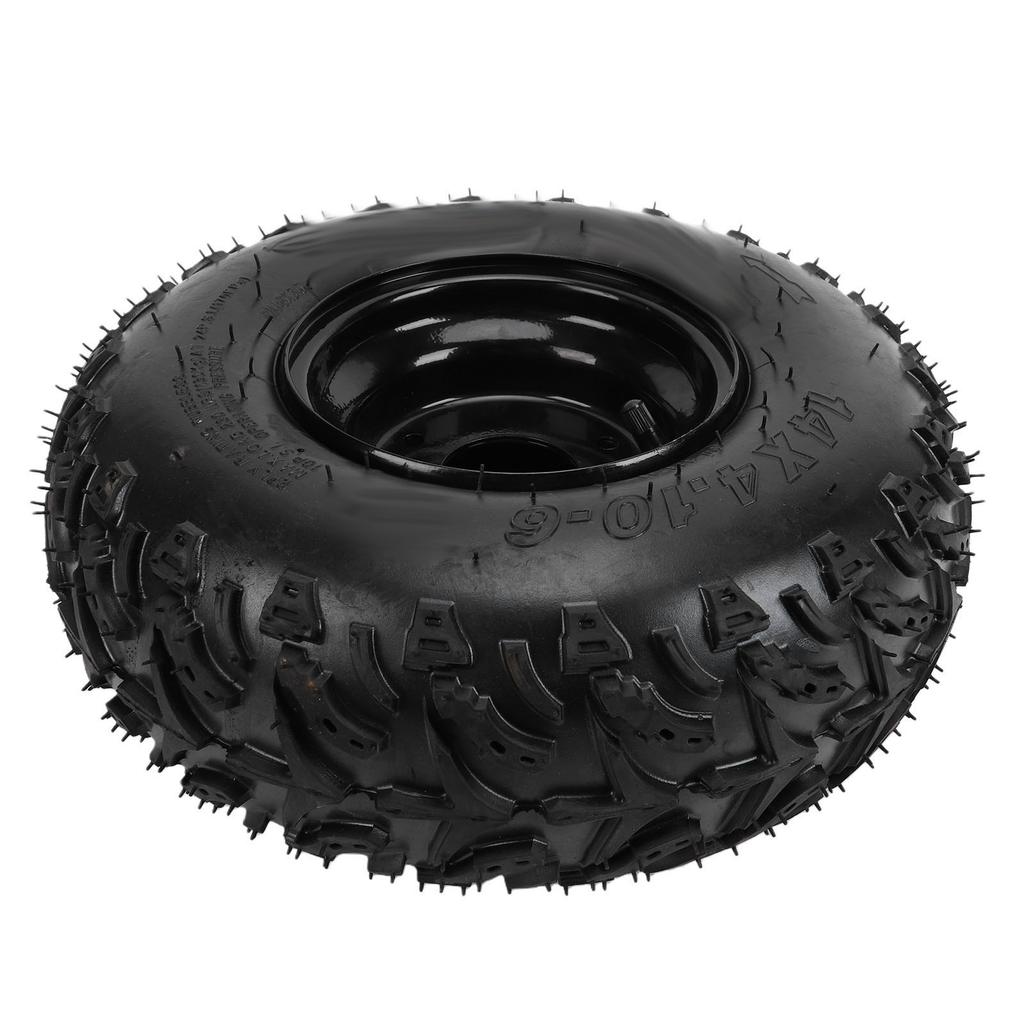 14x4.10 6 Tire with 6in Rim 3 Bolt Pattern Tubeless ATV Tire Wheel Rim Assembly Replacement for Kinder Quad ATV Go Kart