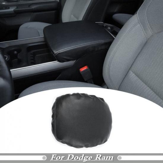 For 2019-2024 Dodge RAM 1500 Black Center Console Lid Armrest Leather Pad Covers