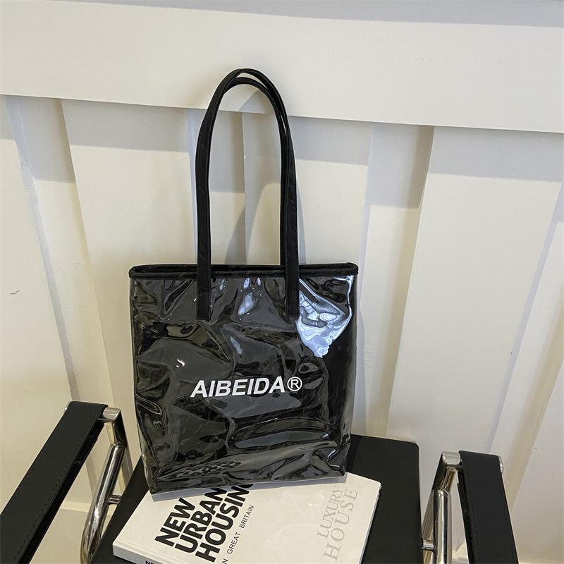 Transparent jelly bag women's spring and summer new trendy fashion portable oblique span bag shoulder large bag women