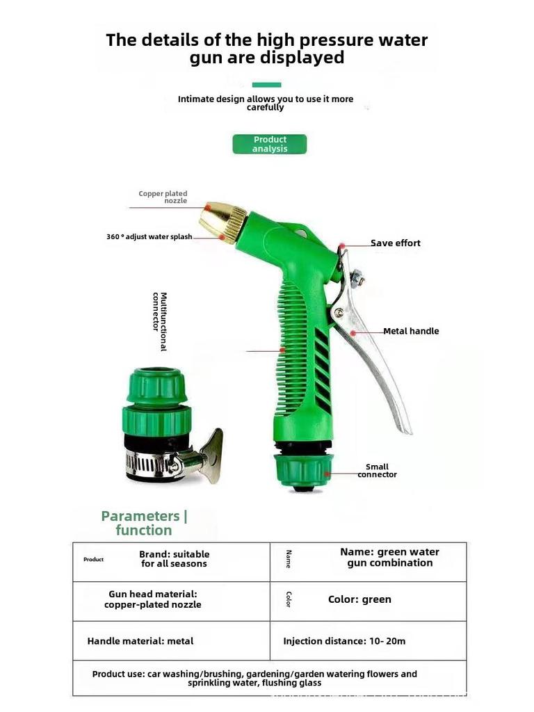 High-Pressure Water Hose Set for Car Wash, Plant Watering, and Cleaning.