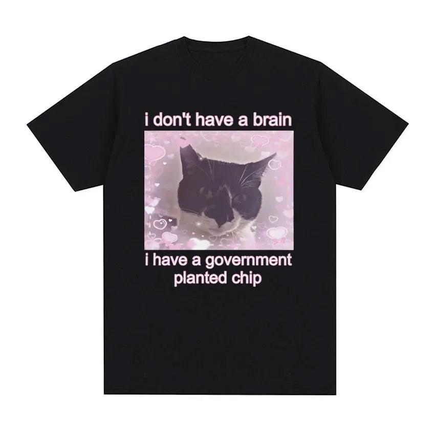 Save The EnvironUnisext Eat Plastic Cute Cat Graphic T Shirt Funny Unisex Women O-Neck Clothing T-shirts 100% Cotton Oversized T-shirt