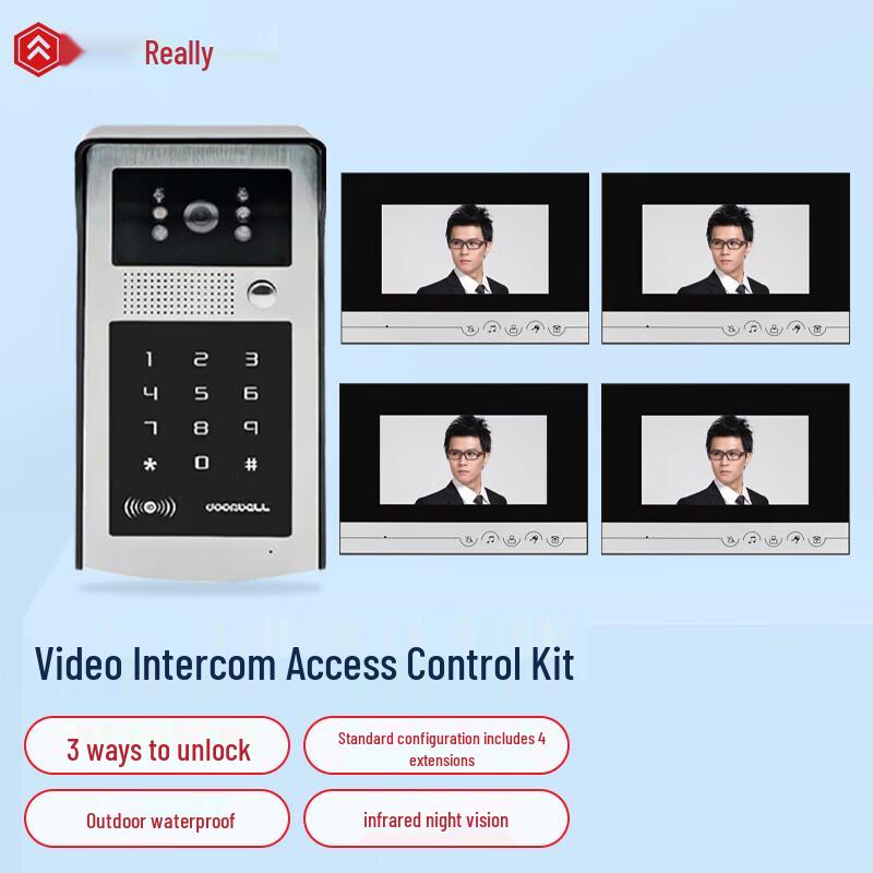 

Realand KS204 7-inch RFID Video Intercom & Access Control System CN plug (adapter included)