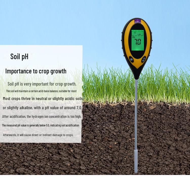 4-in-1-Bodentester: Feuchtigkeits-, Temperatur- und pH-Meter