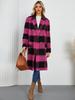 2025 Winter New Long Plaid Double-sided Wool Coat Women's Elegant Lapel Woolen Outerwear for Europe and America