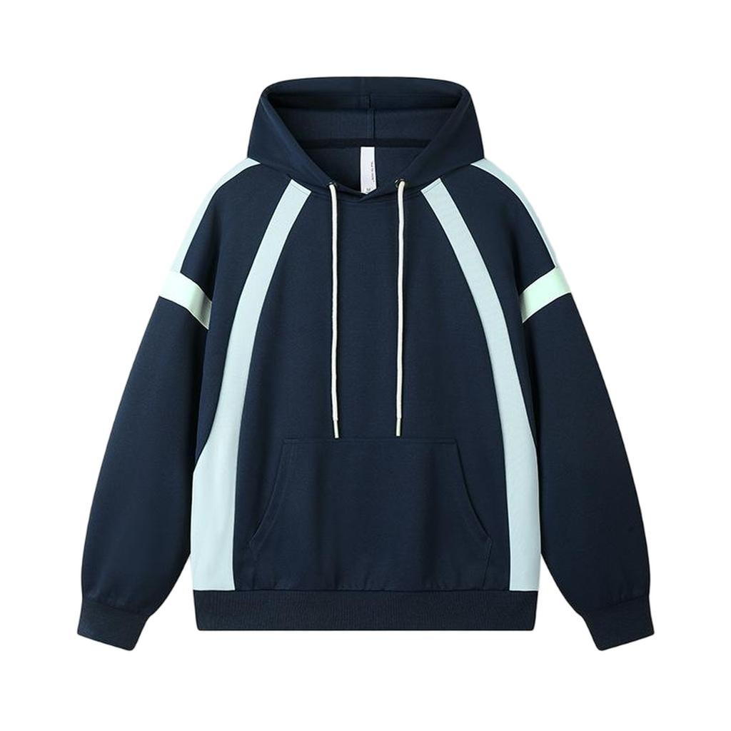 Solid Color Loose And Versatile Hoodie Trend Matching Color Matching Hoodie Casual Shoulder Long Sleeve Top
