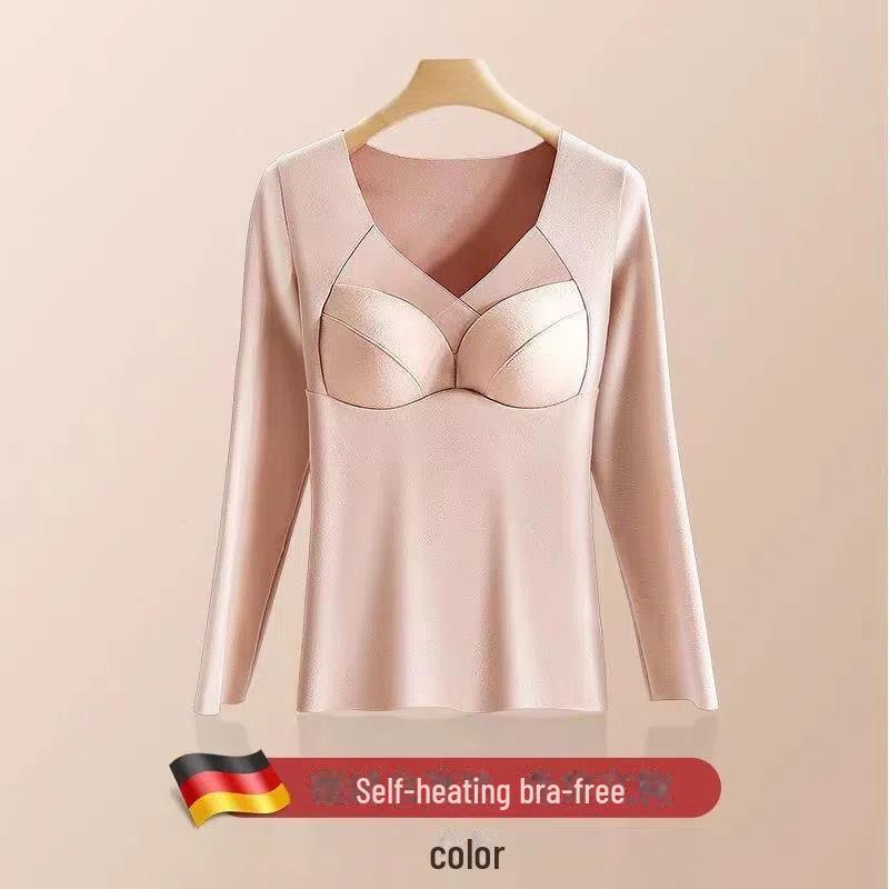 

Женская терморубашка с длинным рукавом и нагрудной накладкой - German Velvet Heating, плюс нижнее белье из бархата XXXL 130-160 catties