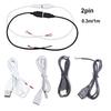 2pin 5V USB 2.0 Male Female Jack Connector Cable Power Extension Cable Black White 0.3m 1m for Computer Accessories