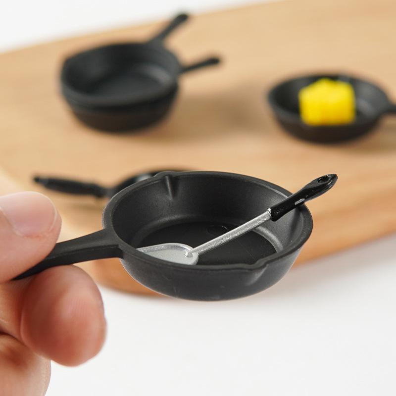 Miniature Simulation Wok Pan Spatula Simulation Mini Kitchen Dollhouse Dollhouse Play House Food Game