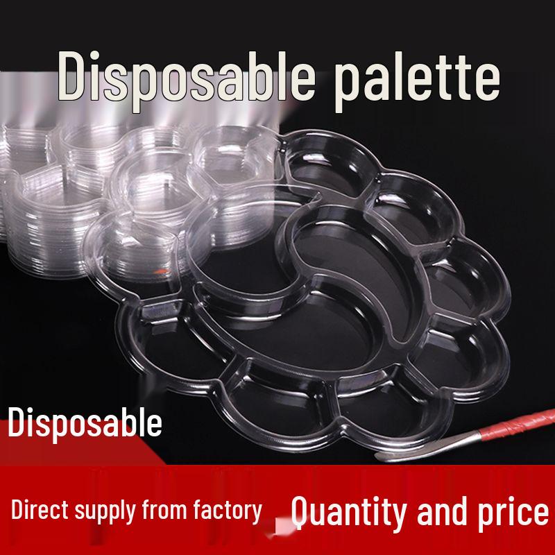Plum Blossom Shaped Disposable Watercolor Palette for Kids - Transparent and No-Wash Design