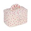 Polyester Heart Pattern Travel Makeup Bag With Breathable Storage For Women