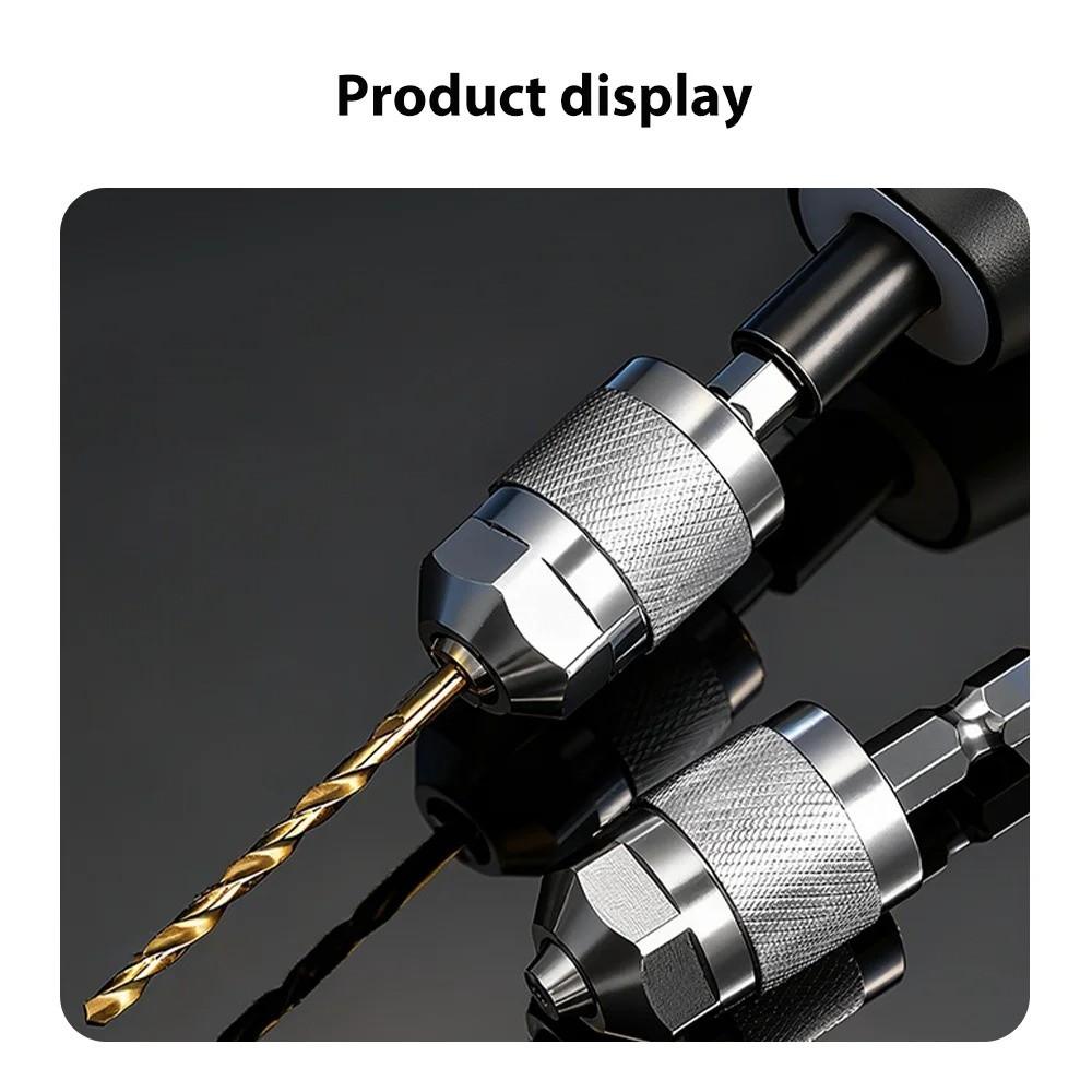 New Self-Tightening Drill Chuck Adapter 1.5-6.5mm Hexagonal Handle Pneumatic Drill Chuck 1/4 Inch Quick Change Chuck Power Tool