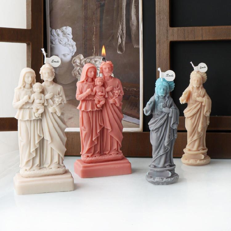 Jesus Statue Silikonform DIY Aromatherapie Kerzenherstellungswerkzeug Form Handwerk