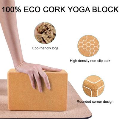 Cork Yoga Block High Density Non-slip Eco-friendly Natural Stretching Workout Yoga Brick Fitness Equipment