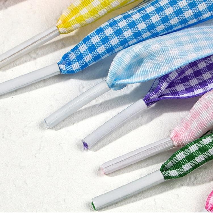 Colorful Checkered Shoe Laces Wide Flat Polyester Shoelaces Sneakers Laces Replacement For Adult Footwear Decoration