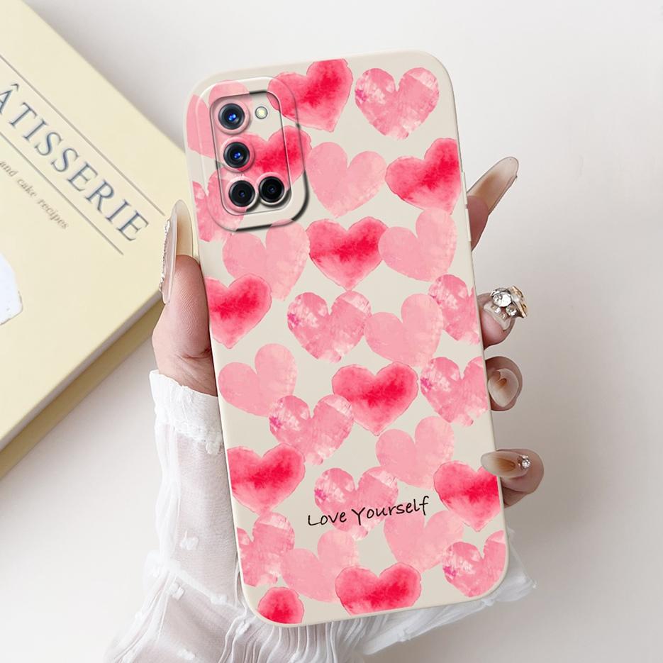 For Oppo A52 A72 A92 Case Stylish Flowers Cute Painted Cover Soft TPU Matte Phone Case For Oppo A92 A 52 72 OppoA52 OppoA72 Bags