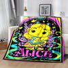 1pc,Alice in Wonderland Colorful & Vibrant Home Decor Blanket Perfect for Couch, Bed, Travel