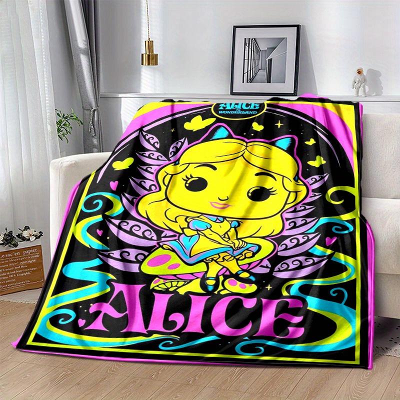 1pc,Alice in Wonderland Colorful & Vibrant Home Decor Blanket Perfect for Couch, Bed, Travel