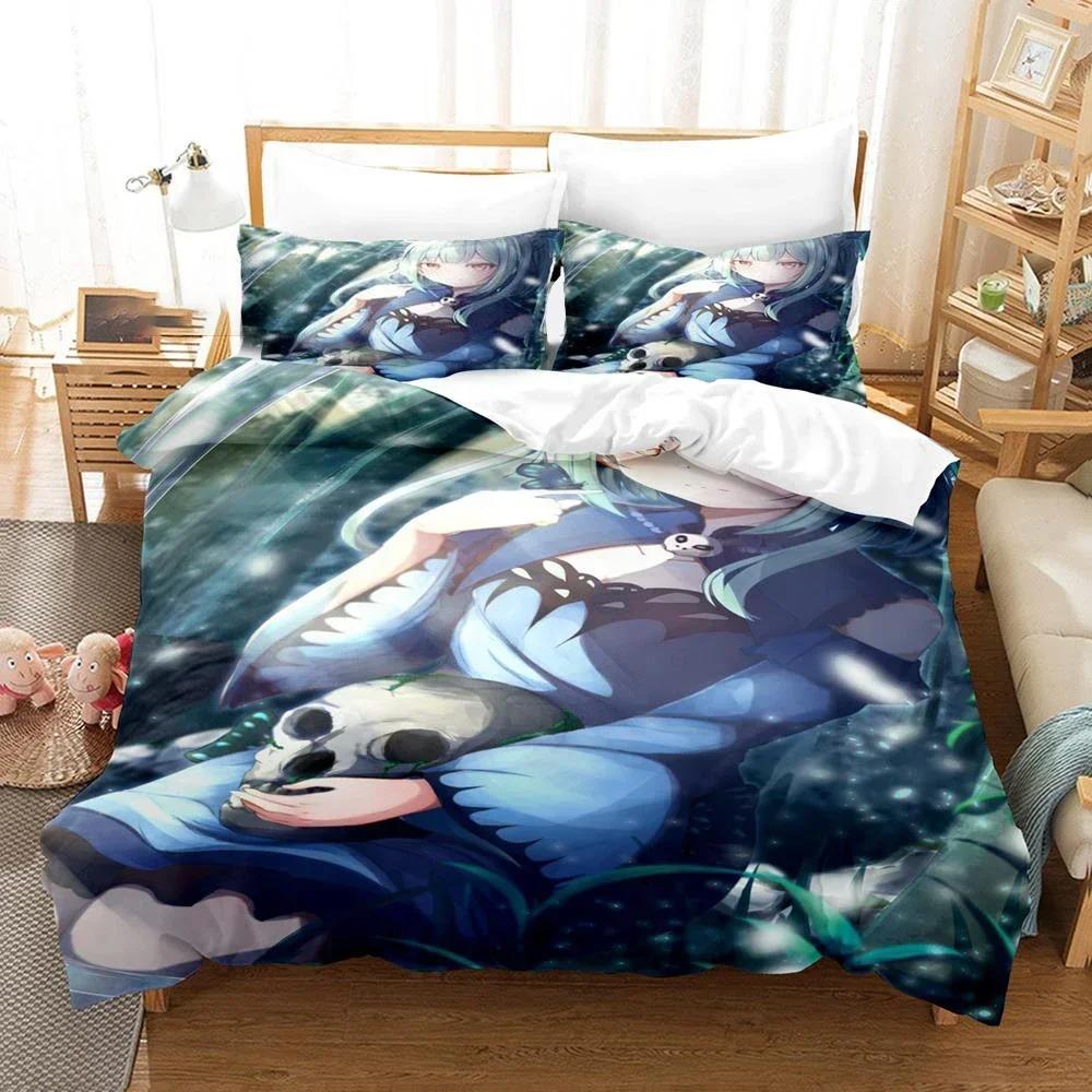 Comforter 3D Printed Uruha Rushia Hololive Butterfly Girl Bedding Set Bedroom Soft Modern S Comefortable