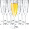 8/16Pcs Plastic Champagne Glasses Disposable Clear Cups Wedding and Party Celebration Cocktail Wine Glasses Picnic Bar Tools